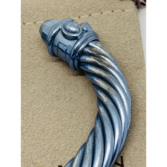 David Yurman Limited Edition Light Blue Aluminum Renaissance Bracelet 10mm 6.5” - Picture 10 of 12